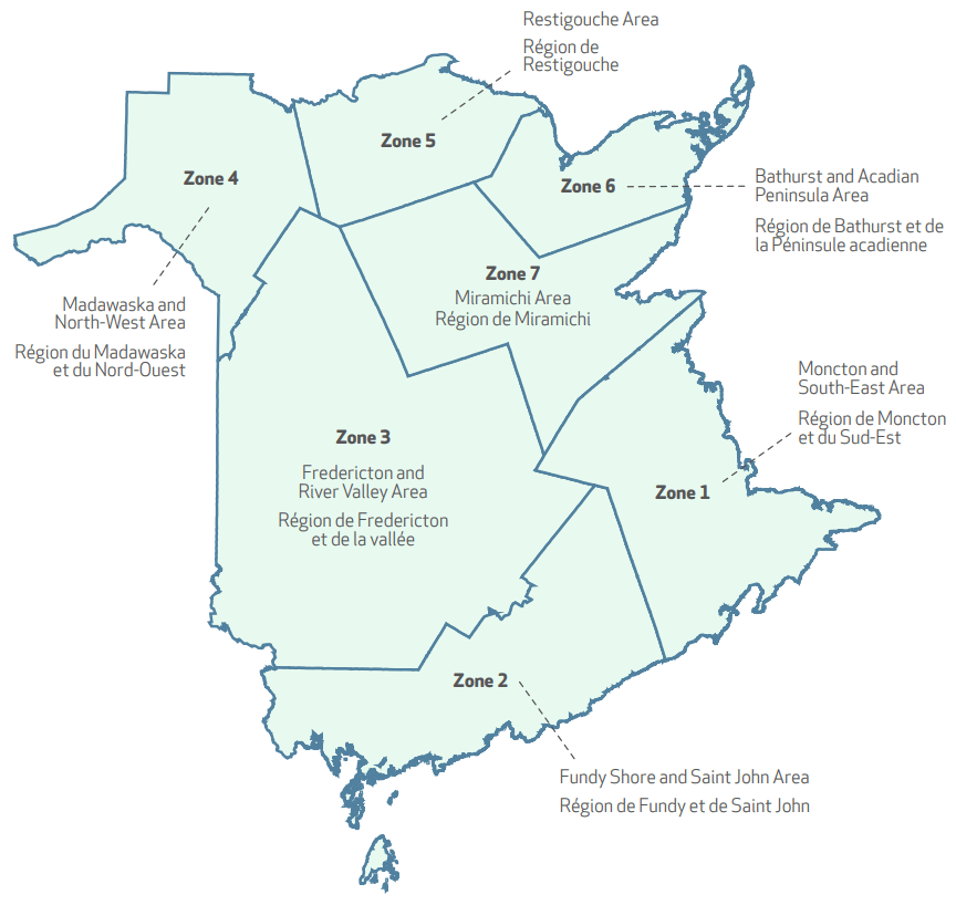 Maps of health zones and NBHC communities New Brunswick Health Council